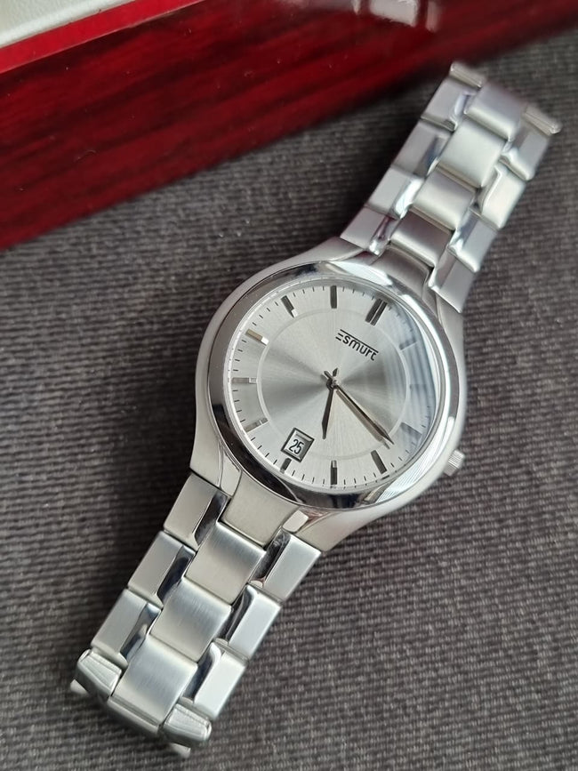 Esmurt Gents Watch 35mm Dial Size Silver Dial Color Hover Image