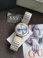 Guess Ladies Watch Strachable Chain Light Blue Dial
