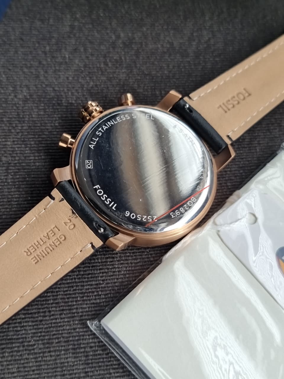 Fossil Rhett Multifunction Black Leather Watch - BQ2893 (Without Tag)