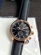 Fossil Rhett Multifunction Black Leather Watch - BQ2893 (Without Tag)