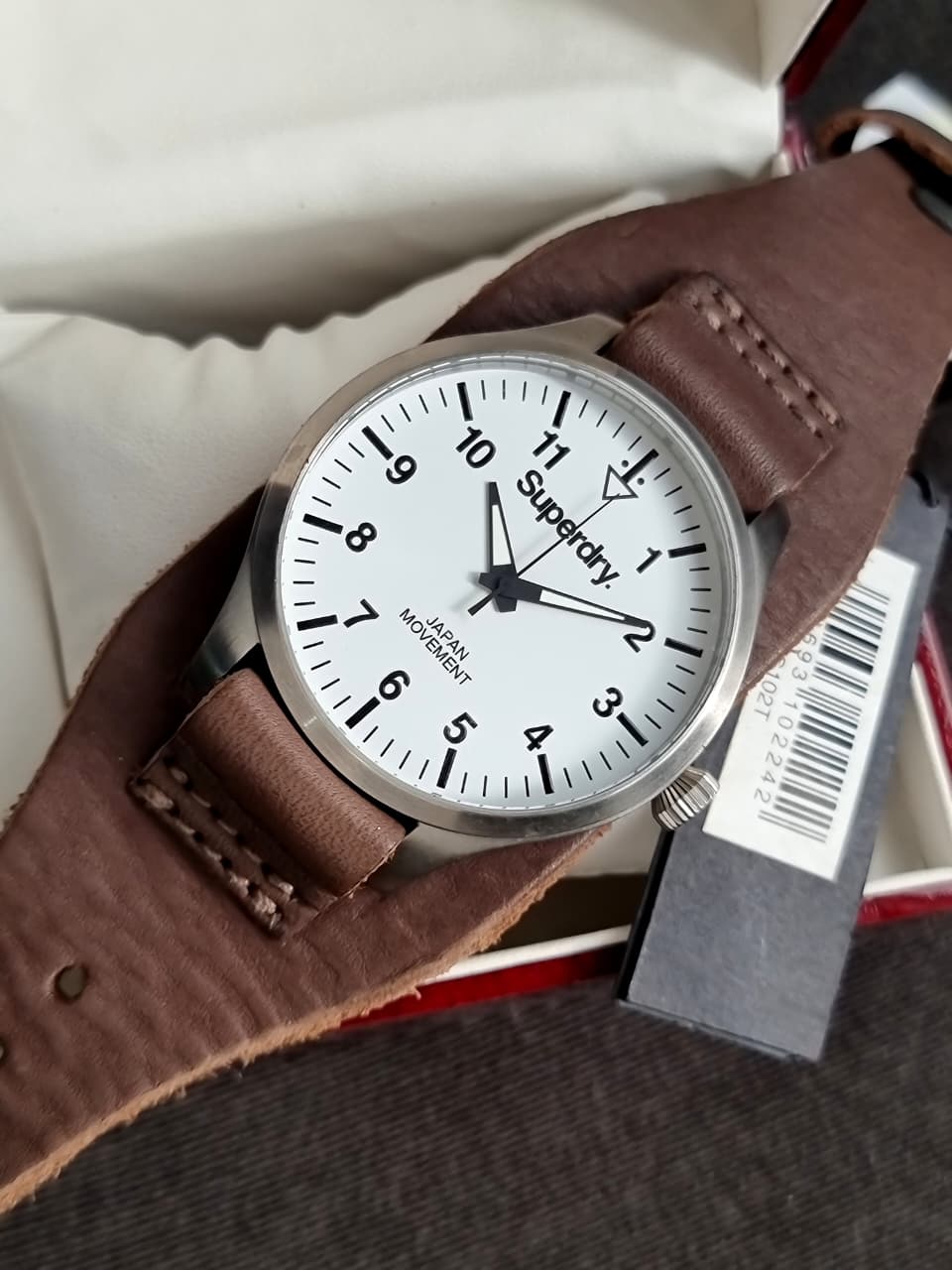 Superdry SYG102T Gents Watch Brown Leather Strap 48mm Dial Quartz Watch