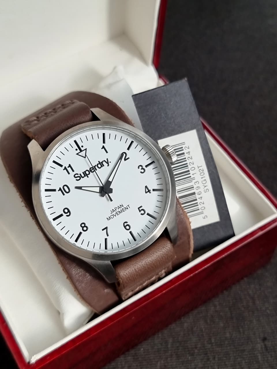 Superdry SYG102T Gents Watch Brown Leather Strap 48mm Dial Quartz Watch