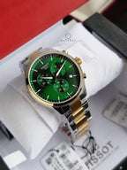 TISSOT Men’s Swiss Made Quartz Two-tone Stainless Steel Green Dial 45mm Watch T116.617.22.091.00