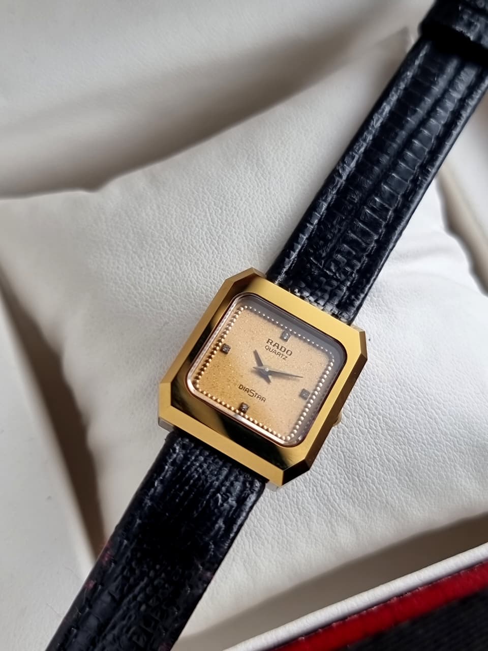 Rado Vintage Black Leather Strap  Quartz Watch