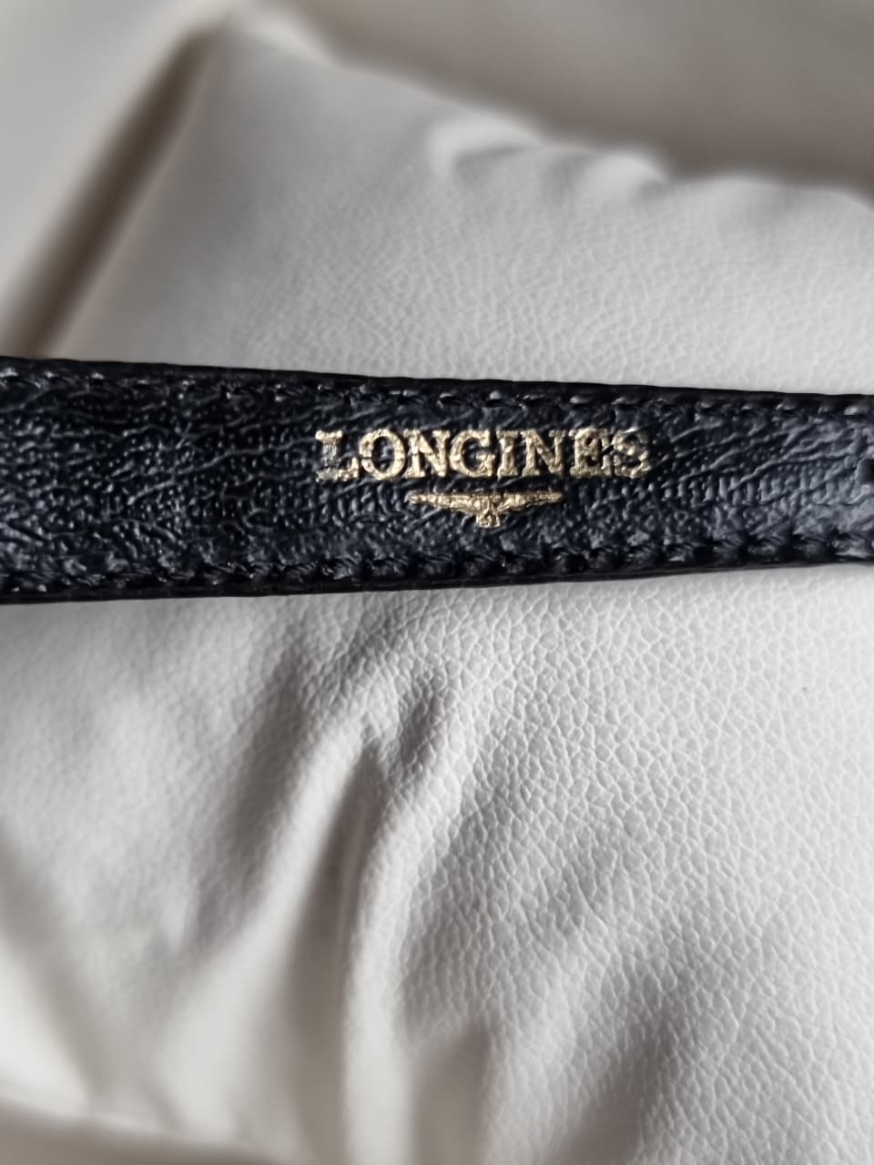 Longines Ladies Watch Black Leather Strap Quartz Watch