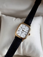 Longines Ladies Watch Black Leather Strap Quartz Watch