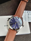 Tissot Gentleman Brown Leather strap Blue Dial Quartz Watch for Men's - T127.410.16.041.00