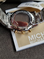 Michael Kors Women’s Quartz Chronograph Stainless Steel White Dial 37mm Watch MK6474 (WITHOUT TAG)