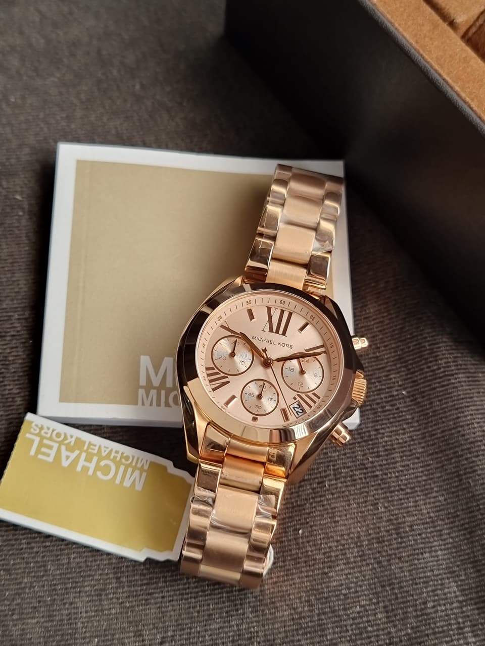 Michael Kors Bradshaw Rose Gold Stainless Steel Rose Gold Dial