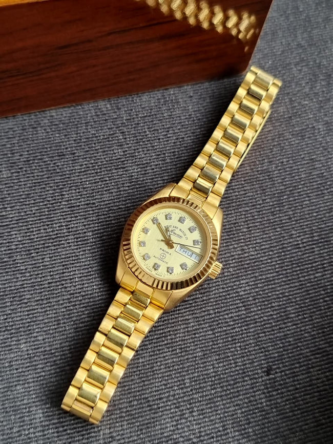 West End Watch Ladies Watch 25mm  Golden Dial Golden Casing Automatic Watch Hover Image