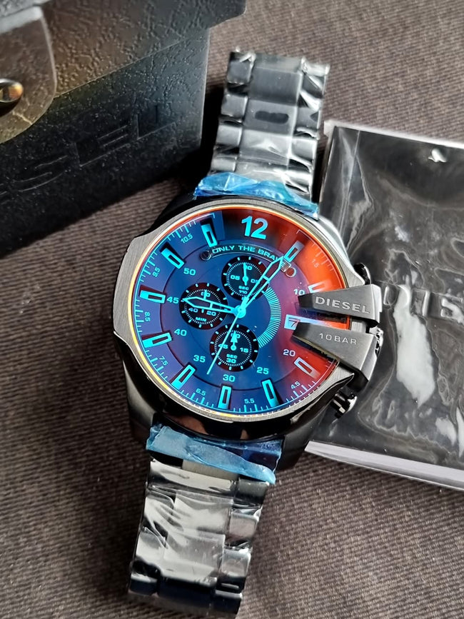 Diesel Men's 59mm Mega Chief Quartz Stainless Steel Chronograph Watch, Color: Black (Model: DZ4318) Hover Image
