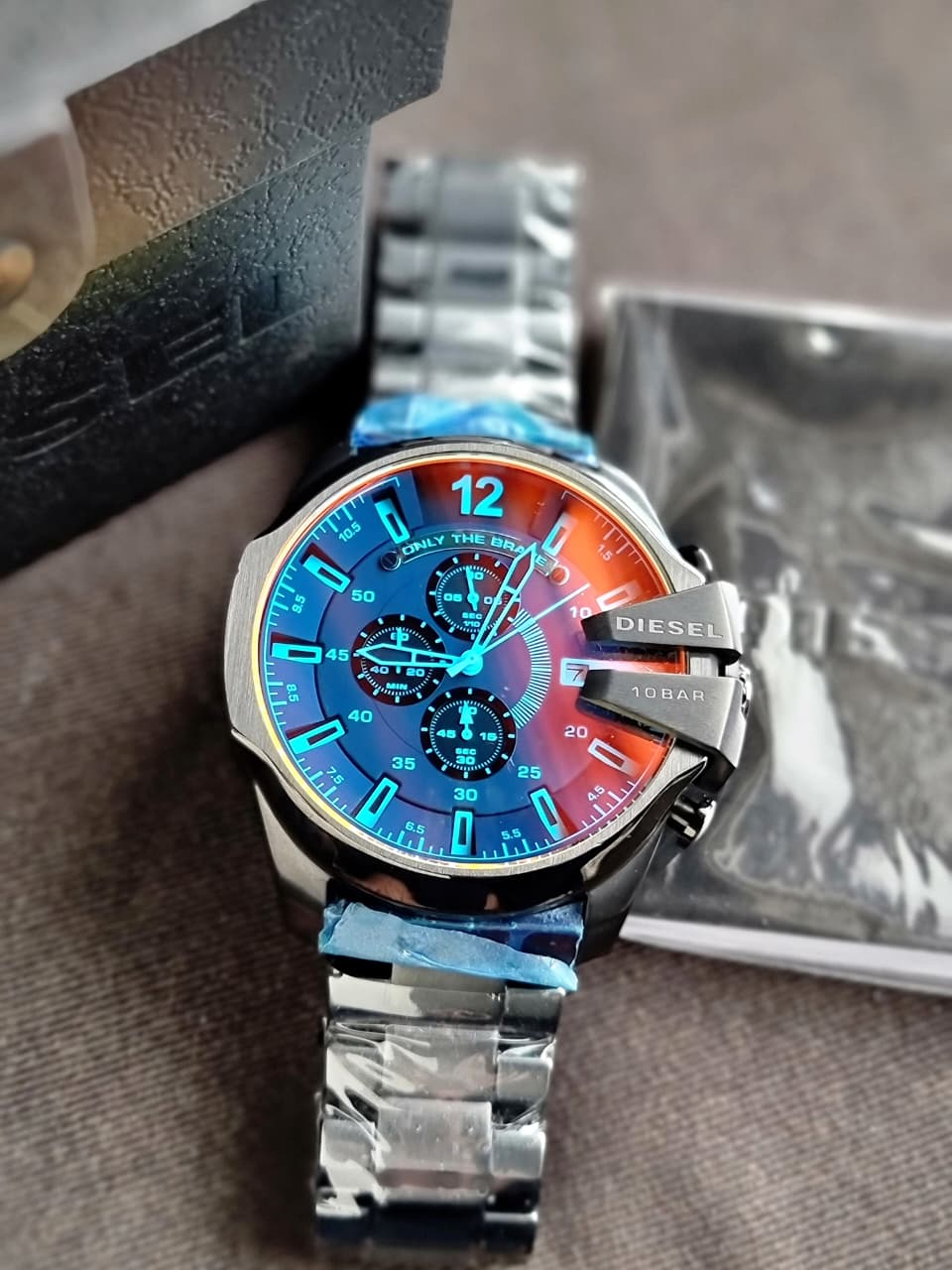 Diesel Men's 59mm Mega Chief Quartz Stainless Steel Chronograph Watch, Color: Black (Model: DZ4318)
