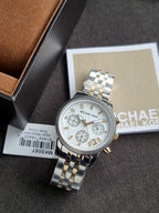 Michael Kors Jet Set Two-tone Stainless Steel Mother of pearl Dial Chronograph Quartz Watch for Ladies - MK-5057