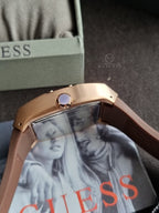 Guess Men’s Quartz Brown Silicone & Leather Strap Blue Dial 43mm Watch GW0202G2
