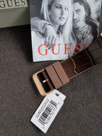 Guess Men’s Quartz Brown Silicone & Leather Strap Blue Dial 43mm Watch GW0202G2
