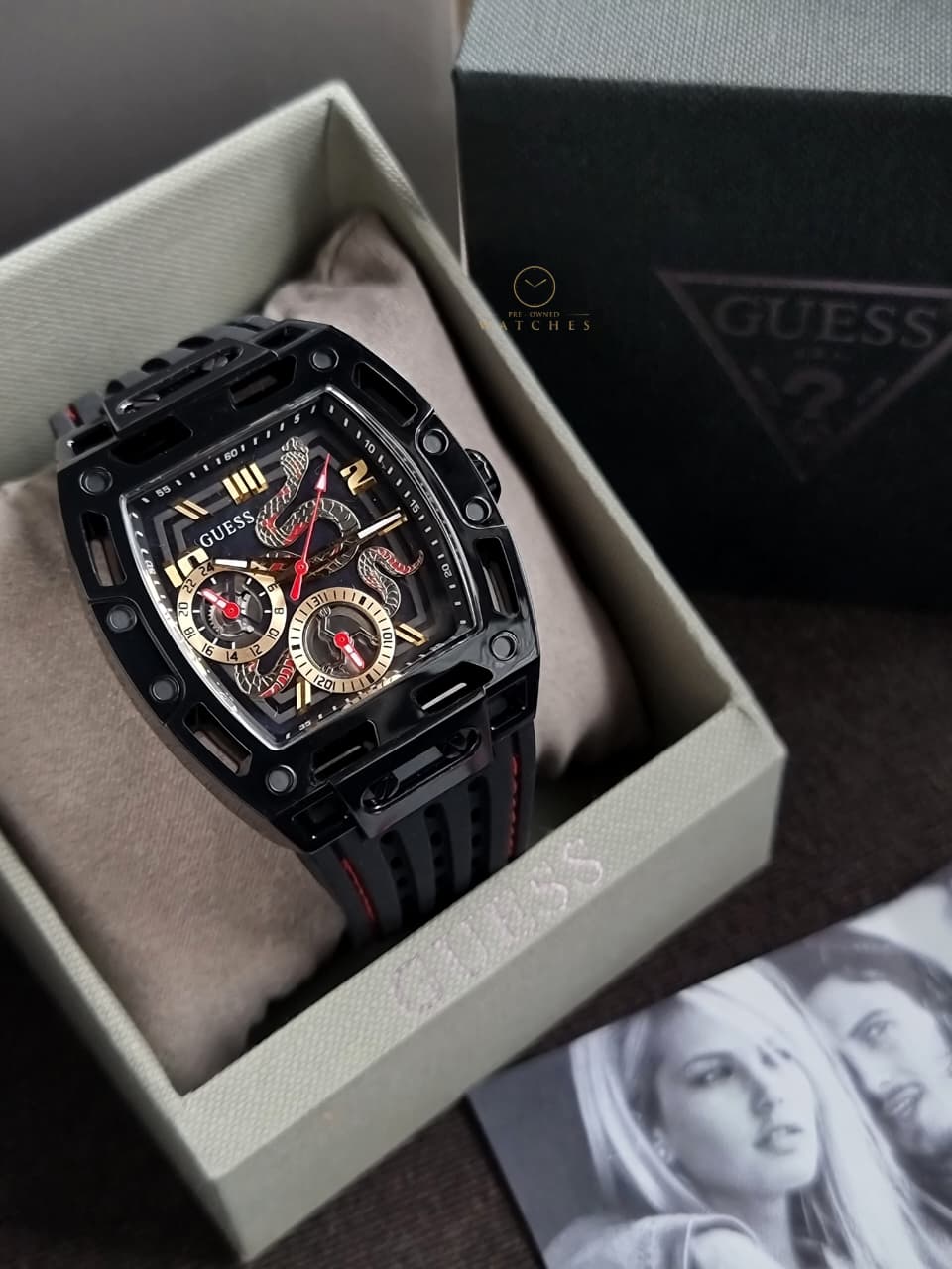 GUESS Phoenix Black Rubber Multifunction GW0857G1
