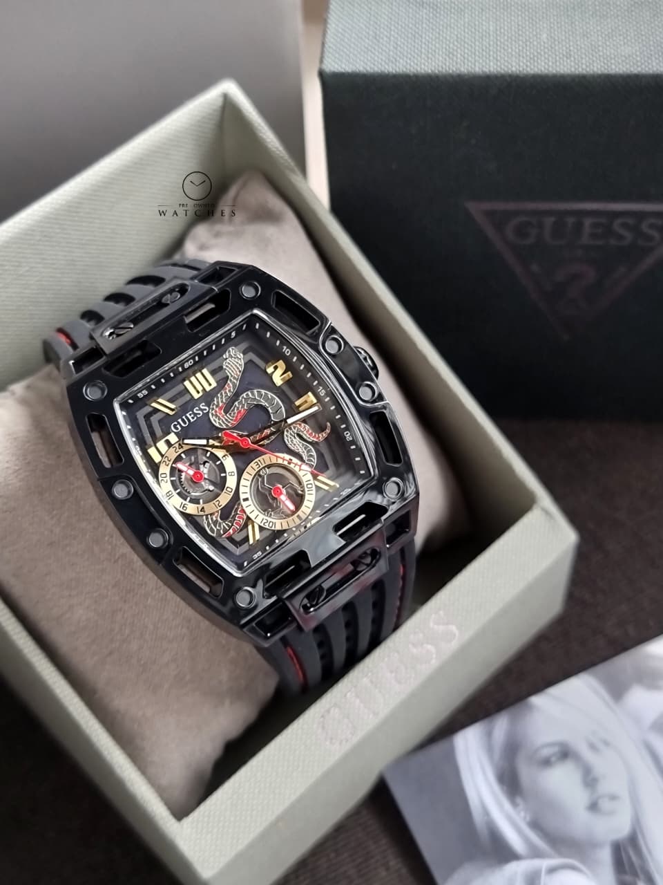 GUESS Phoenix Black Rubber Multifunction GW0857G1