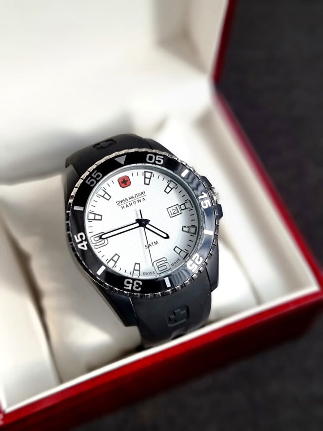Swiss Military Mens Ranger White Dial Black Silicone Watch 06-4176.27.001.07 Hover Image