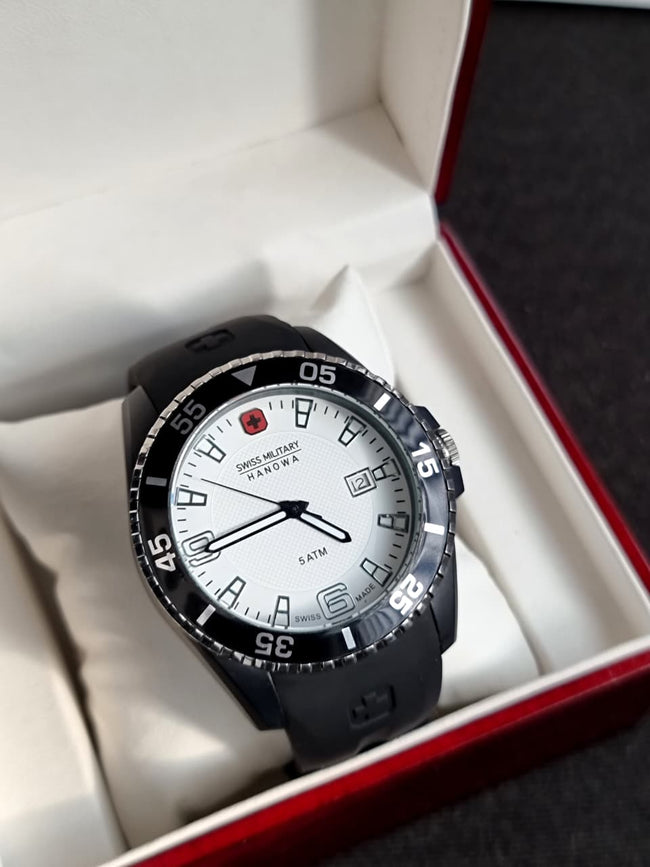 Swiss Military Mens Ranger White Dial Black Silicone Watch 06-4176.27.001.07 Main Image