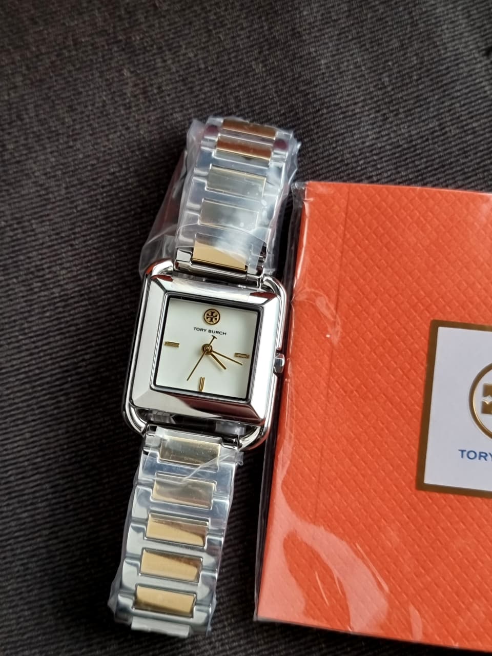 TORY BURCH The Kira Square Two Tone Ladies Watch MPN: TBW6021
