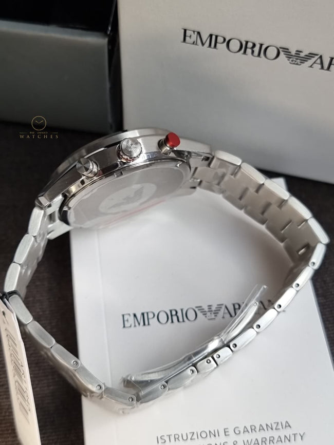 Emporio Armani Silver Tone Chronograph Watch AR11645 Main Image