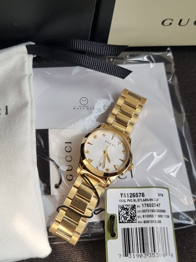 Gucci Women'S Silver Dial Stainless Steel Band Watch - Ya126576, Hover Image