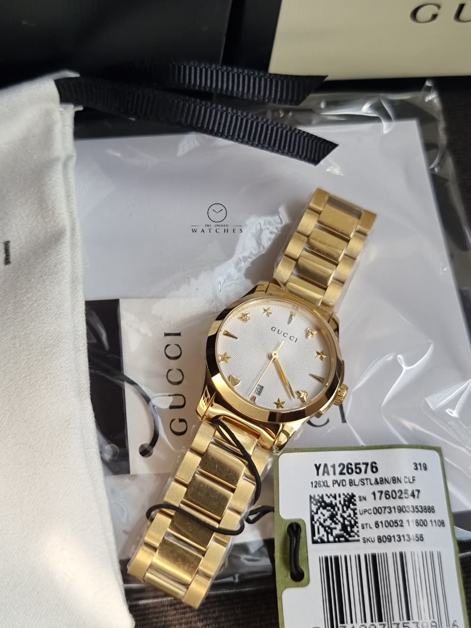 Gucci Women'S Silver Dial Stainless Steel Band Watch - Ya126576,
