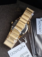 Movado Heritage Series Ondoplan Pale Gold Fluted bezel Ionic Men's Watch 3650217