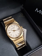 Movado Heritage Series Ondoplan Pale Gold Fluted bezel Ionic Men's Watch 3650217