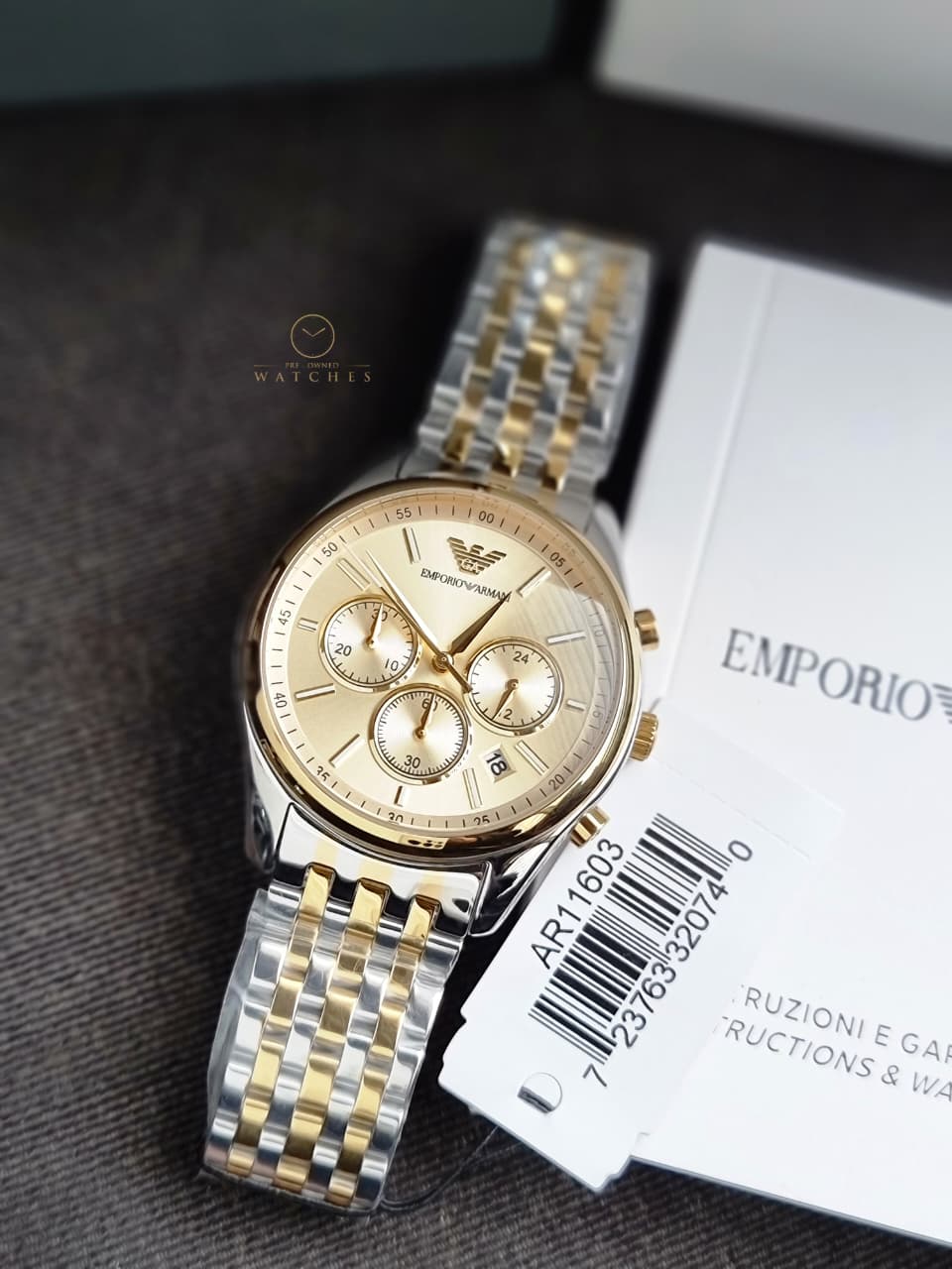 Emporio Armani Quartz Gold Dial Men's Watch AR11603