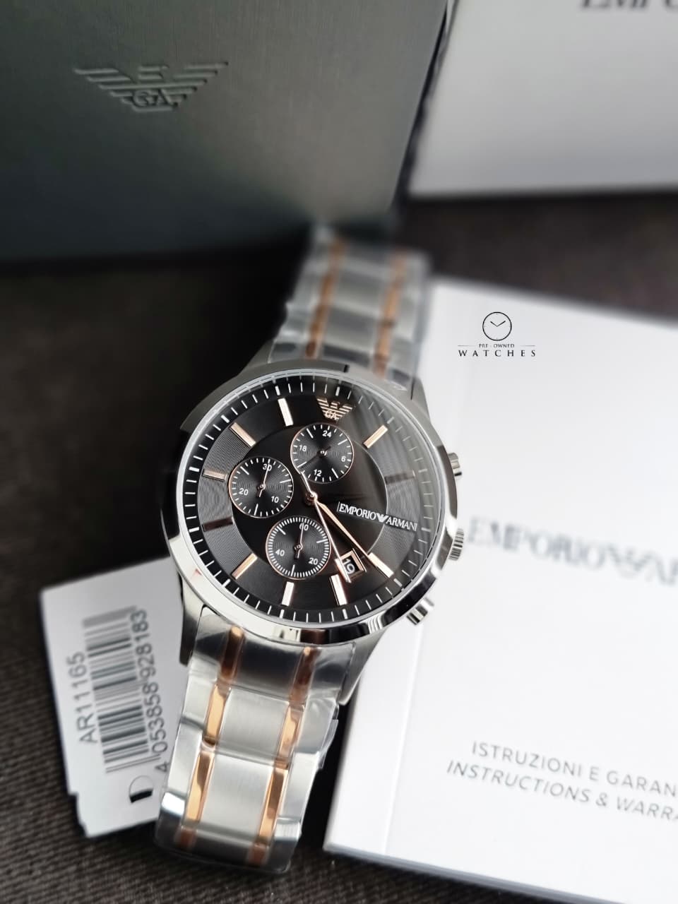 EMPORIO ARMANI Renato Chronograph Quartz Black Dial Men's Watch AR11165