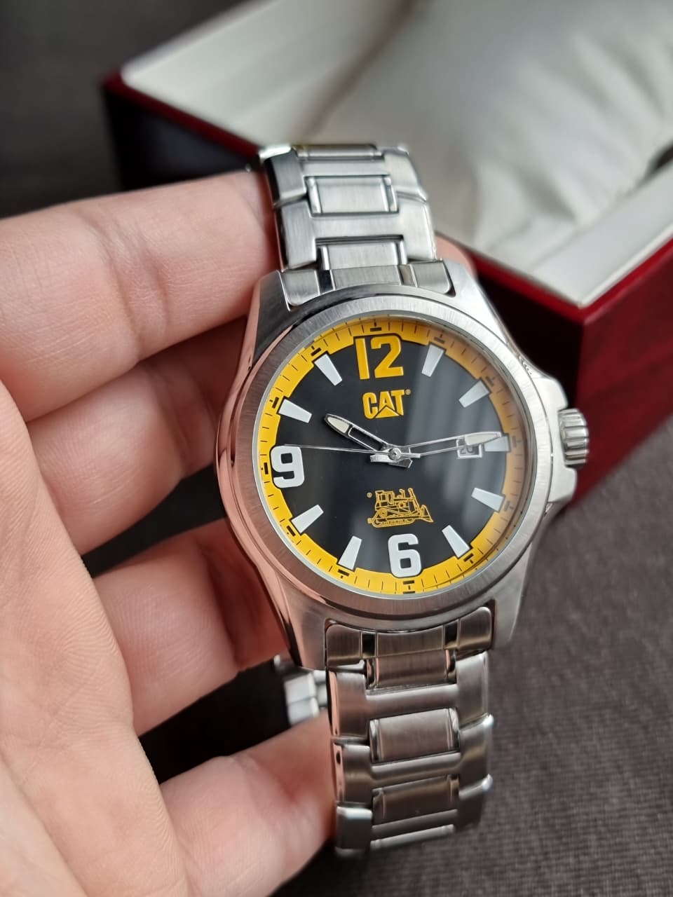Cat Gents Watch Silver Casing BLack Dial 40mm Quartz Watch