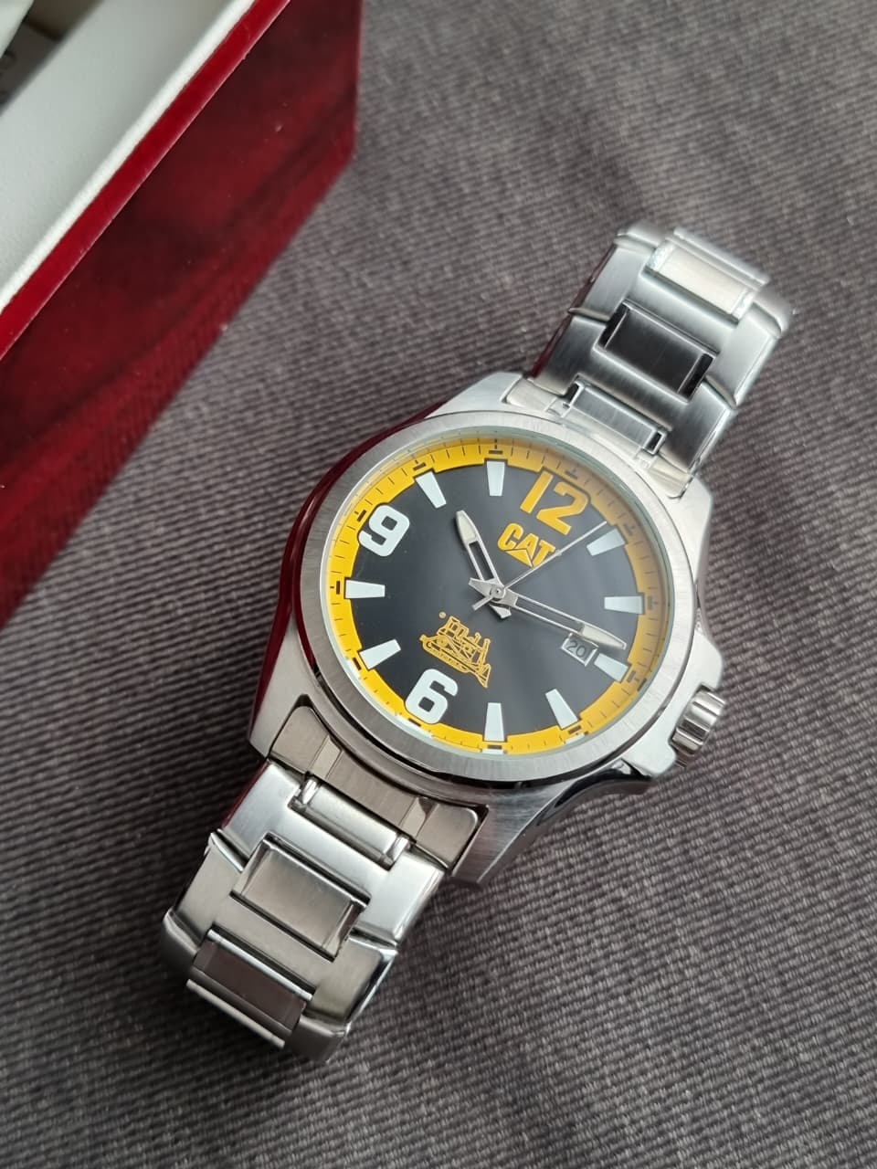 Cat Gents Watch Silver Casing BLack Dial 40mm Quartz Watch