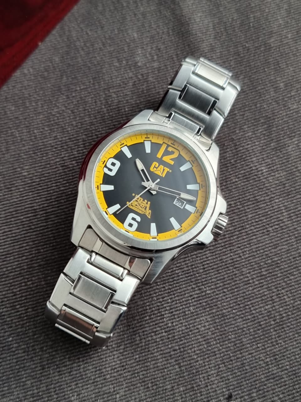 Cat Gents Watch Silver Casing BLack Dial 40mm Quartz Watch
