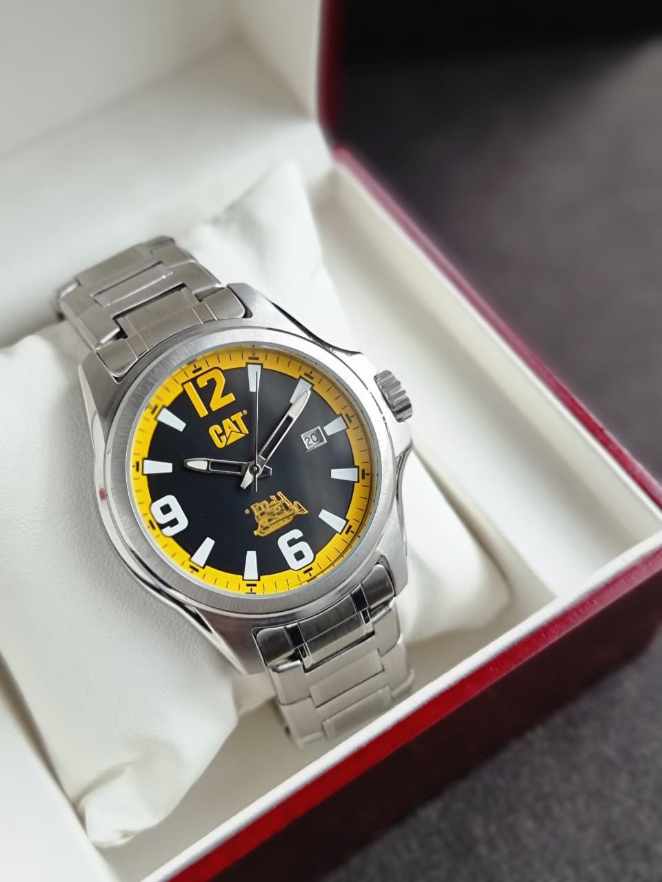 Cat Gents Watch Silver Casing BLack Dial 40mm Quartz Watch