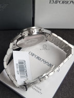 Emporio Armani Silver Tone Chronograph Watch AR11636