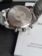 Emporio Armani Silver Tone Chronograph Watch AR11636