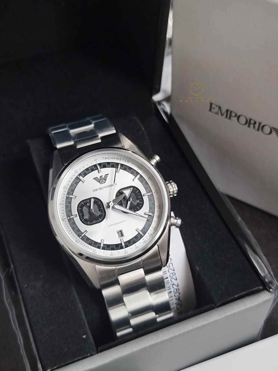 Emporio Armani Silver Tone Chronograph Watch AR11636