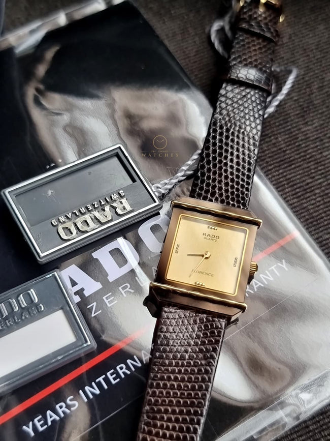 Rado Florence Ladies Watch Golden Casing Golden Dial Quartz Watch Hover Image