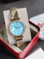 Fossil Bq5029 Ladies Watch Sky Blue Dial Quartz Watch