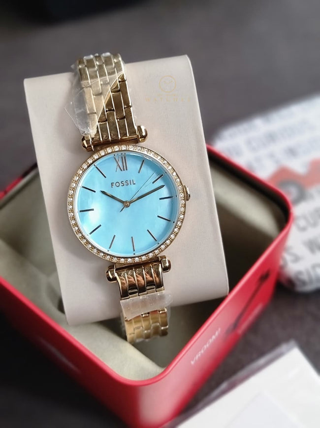 Fossil Bq5029 Ladies Watch Sky Blue Dial Quartz Watch Hover Image