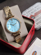 Fossil Bq5029 Ladies Watch Sky Blue Dial Quartz Watch