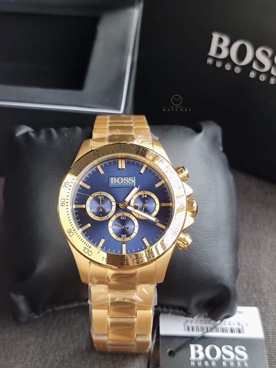 Hugo Boss Men’s Chronograph Quartz Stainless Steel Blue Dial 44mm Watch 1513340