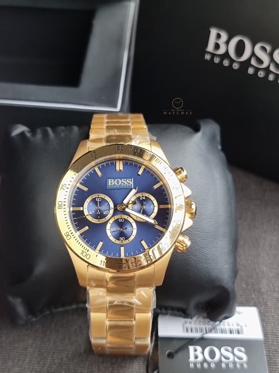 Hugo Boss Men’s Chronograph Quartz Stainless Steel Blue Dial 44mm Watch 1513340