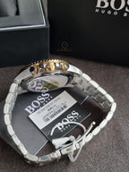 Hugo Boss Men’s Quartz Two-Tone Stainless Steel Black Dial 45mm Watch 1513908