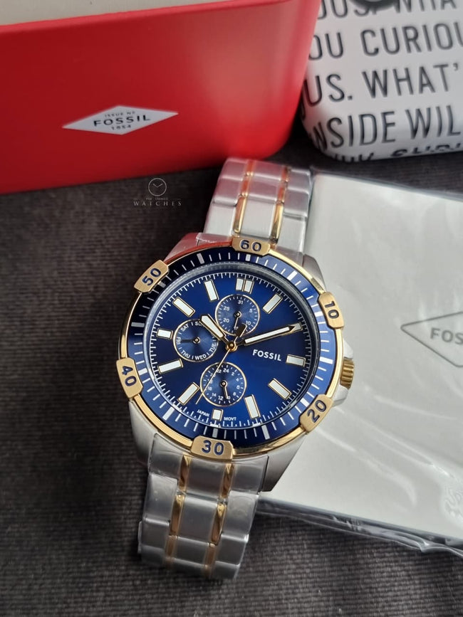 Fossil Men's Garrett Multifunction Two-Tone Stainless Steel Watch FS6146 Hover Image
