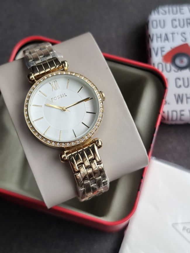 Fossil Tillie Gold Quartz Stainless Steel Watch BQ3498 (Without BOX) Hover Image