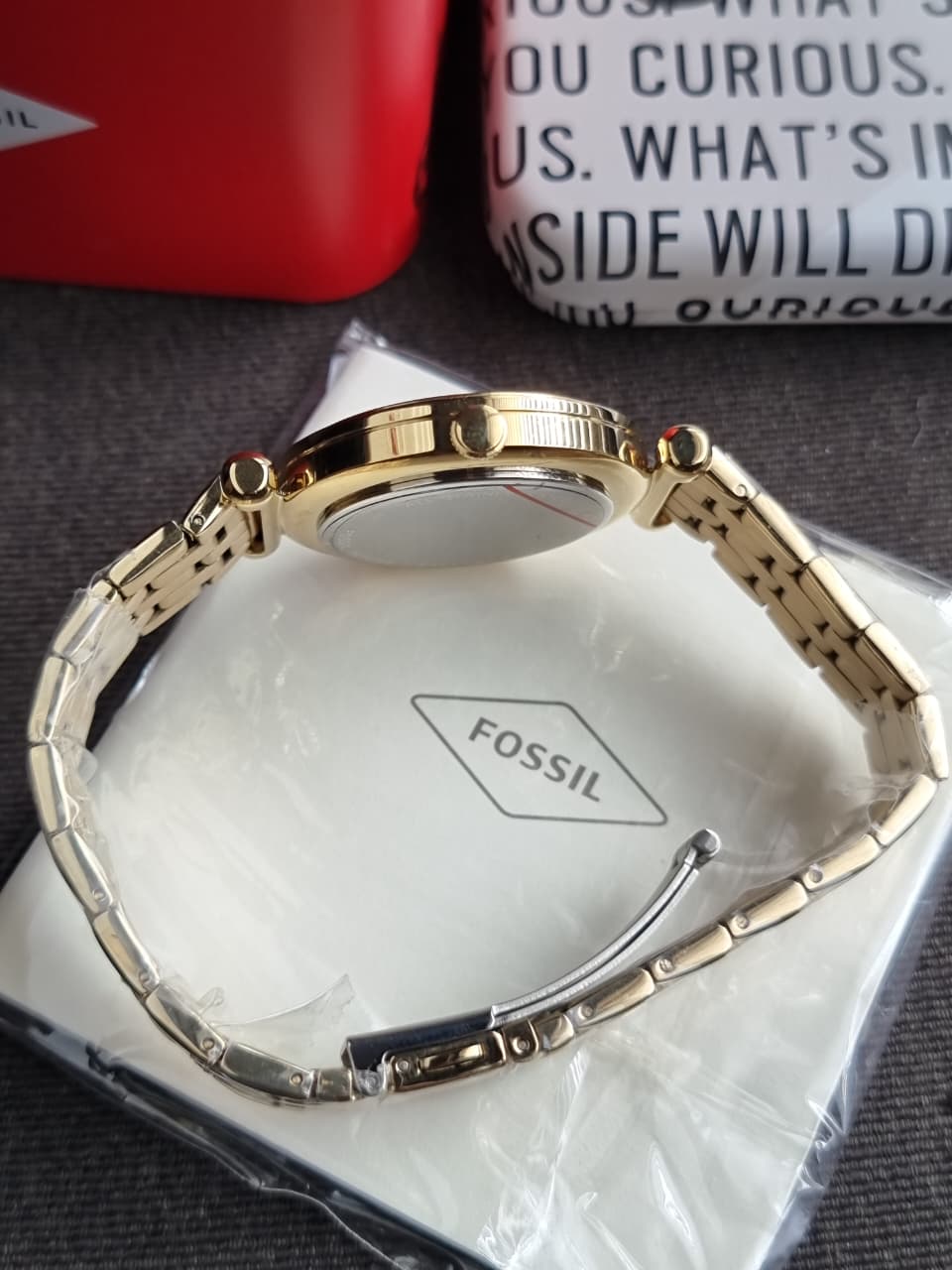 Fossil Tillie Gold Quartz Stainless Steel Watch BQ3498 (Without BOX)