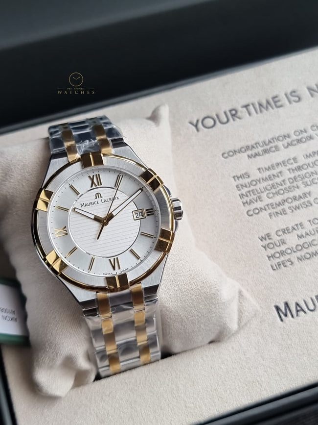 Maurice Lacroix Aikon Quartz Silver colored Yellow gold toned steel AI1008-PVY13-132-1 Hover Image