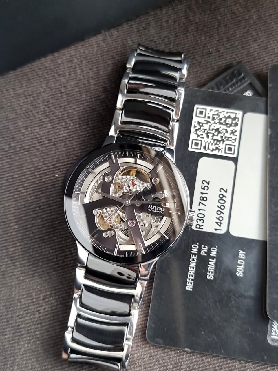 RADO Centrix Black Skeleton Dial Men's Watch Item No. R30178152